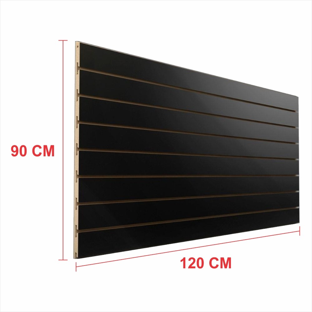 Painel canaletado 90x120 Preto kit placa mdf loja canaletado canelado E-nichos