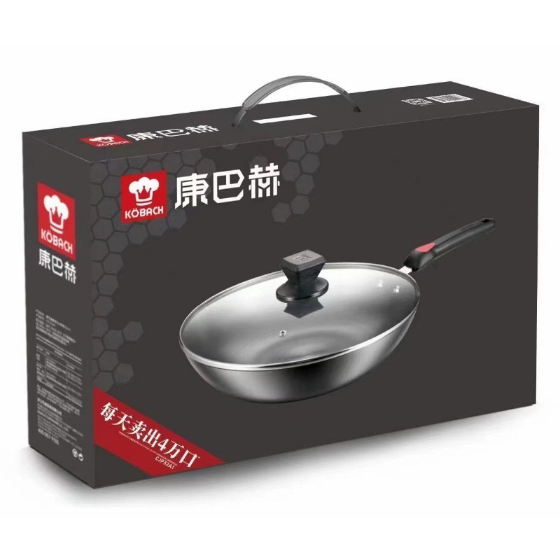 Lucky antiaderente pan Wok doméstico 32cm panela de ferro fundido não revestido panela de ferro antigo fogão elétrico a