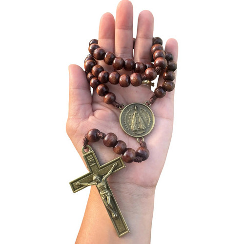Terço de Nossa Senhora Aparecida-no Cordão e Madeira em Oferta na Shopee