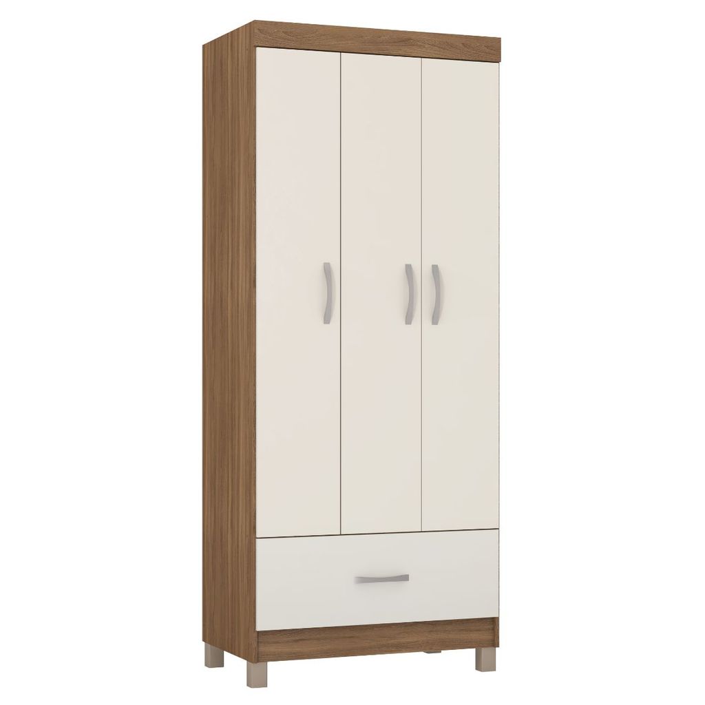 Guarda Roupa Solteiro Prince 3 Portas 1 Gaveta MDP Demóbile
