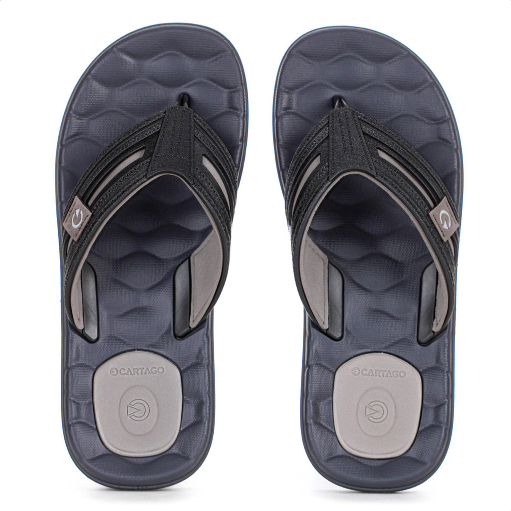 Chinelo Cartago Egeu IV Preto e Cinza Basalto - Masculino