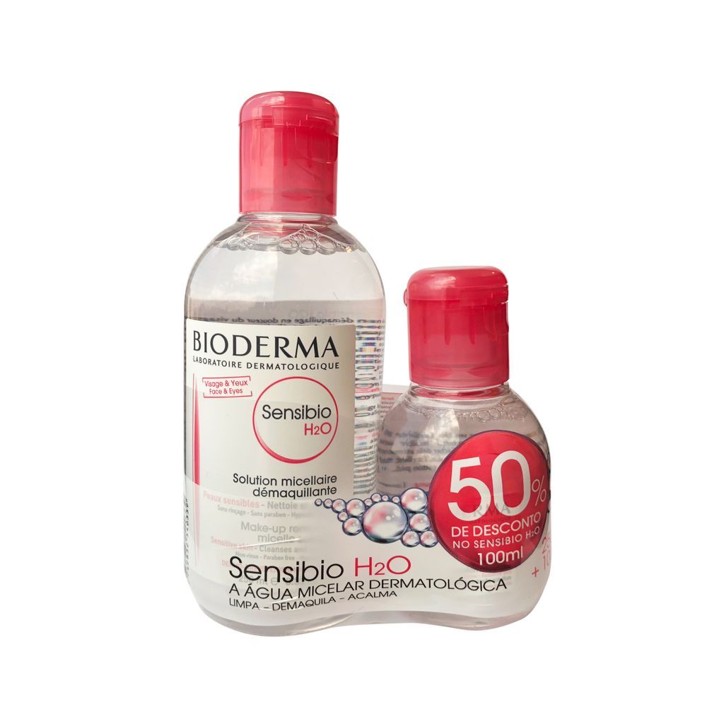 Sensibio H2O Bioderma Solução Micelar Demaquilante com 250ml + 50% Desconto em Embalagem com 100ml em Oferta na Shopee