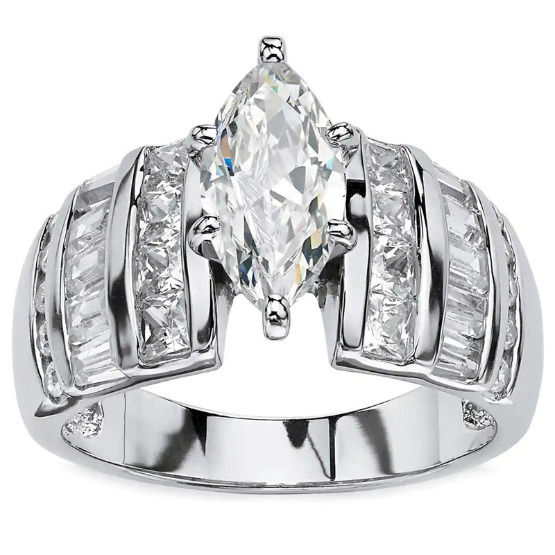Comércio exterior novo produto recomendação cheio de diamante cavalo olho forma zircão anel feminino empresa reunião anu