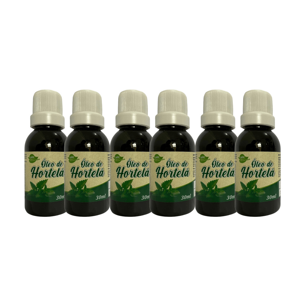 Kit 6 - Óleo de Hortelã 30mL - Menta Piperita - Aroeira Cosmética - 100% Natural, Vegetal e Vegano