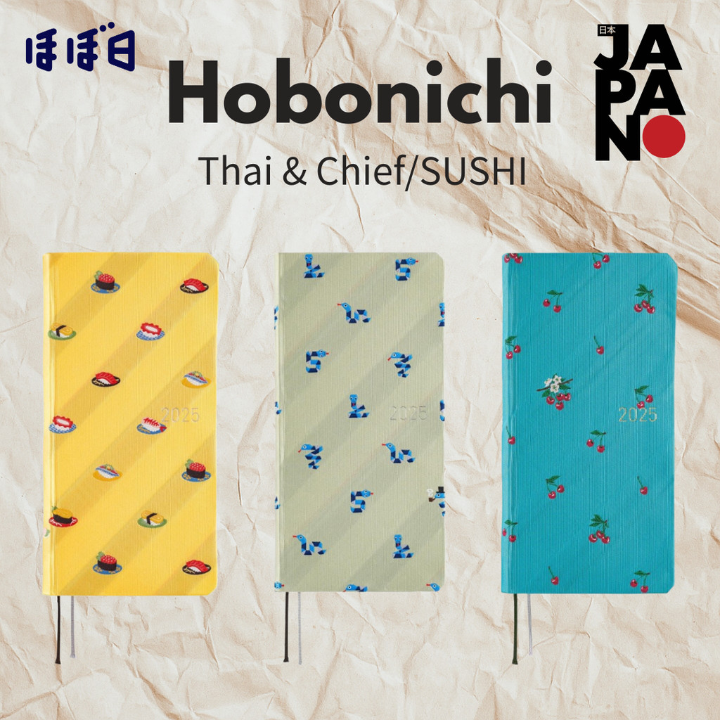 Hobonichi Planner 2025 Weeks Thai & Chief/SUSHI January Start Weekly Planner Weekly Left Slim Vertical