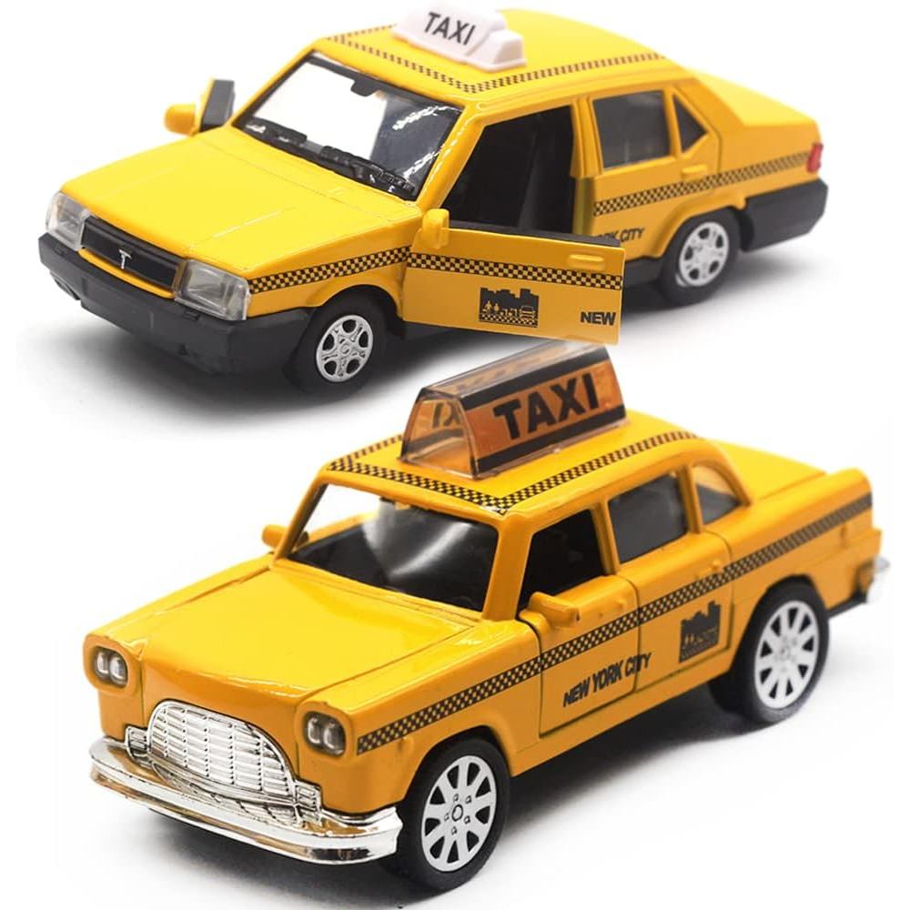 OTONOPI Brinquedo de Táxi da Cidade de Nova York, Carro de Brinquedo para Crianças, Táxi Amarelo, Modelo Diecast com Açã