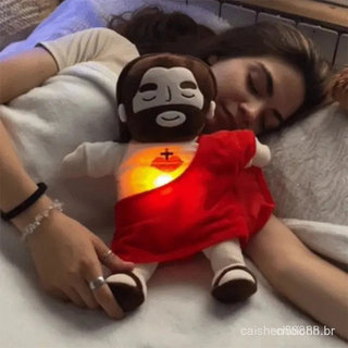 Boneca de Pelúcia Brilhante com Música de Respiração de Jesus de 38cm