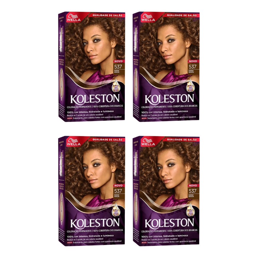 Coloraçao Koleston 537 Marrom Seduçao-kit C/4un Tom Sem tom