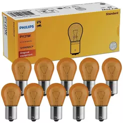 Kit 10 Lâmpada Philips Amarela Py21w 12v Bau15s Sinalização