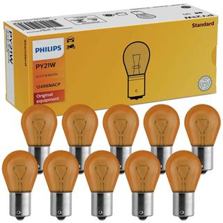Kit 10 Lâmpada Philips Amarela Py21w 12v Bau15s Sinalização em Oferta na Shopee