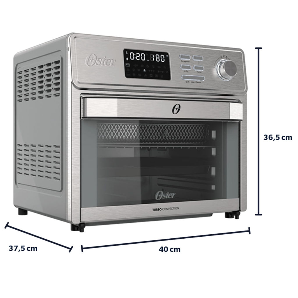 Detalhes do Forno Elétrico Oster Multifunção com Air Fryer 25 Litros 10x1 Inox