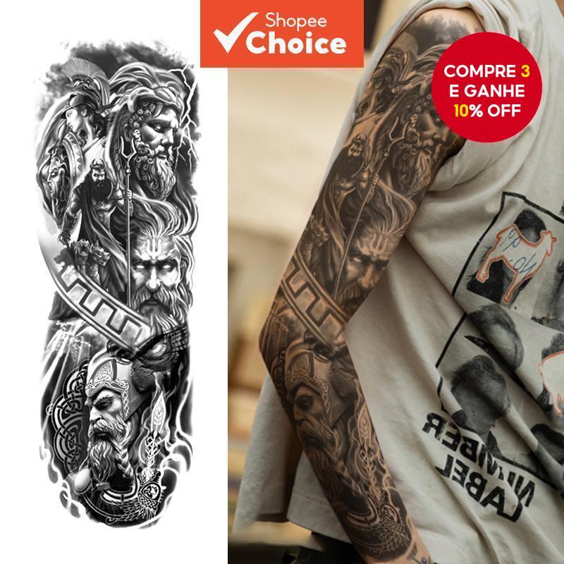 Adesivo De Tatuagem Temporária À Prova D'água Thor Mountain River Arm Beach Body Art