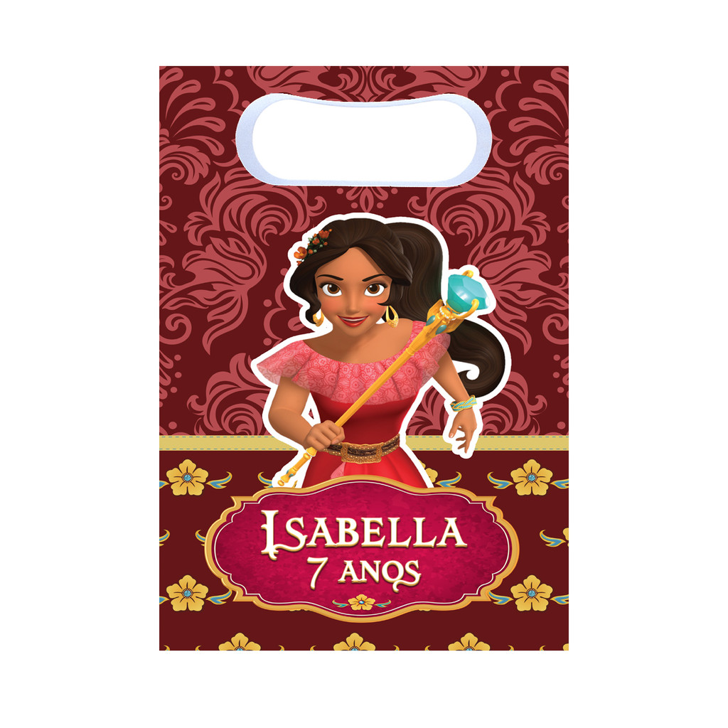 Sacolinhas Surpresa Elena de Avalor Personalizada Lembrancinha para festa com nome e idade disney princesas