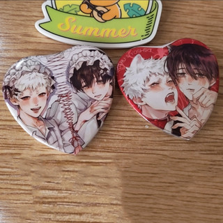 2 Pçs/Lote Yoshiki Tsujinaka Hikaru Indou Emblema Anime O Verão Died Cosplay Coleção De Pinos Em Forma De Coração Peito em Oferta na Shopee