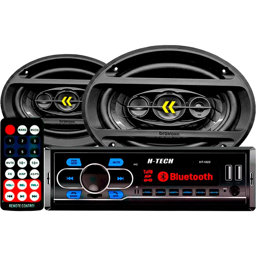 Kit Som Radio Bluetooth + 2 Alto Falante 6x9 Bravox 200w em Oferta na Shopee