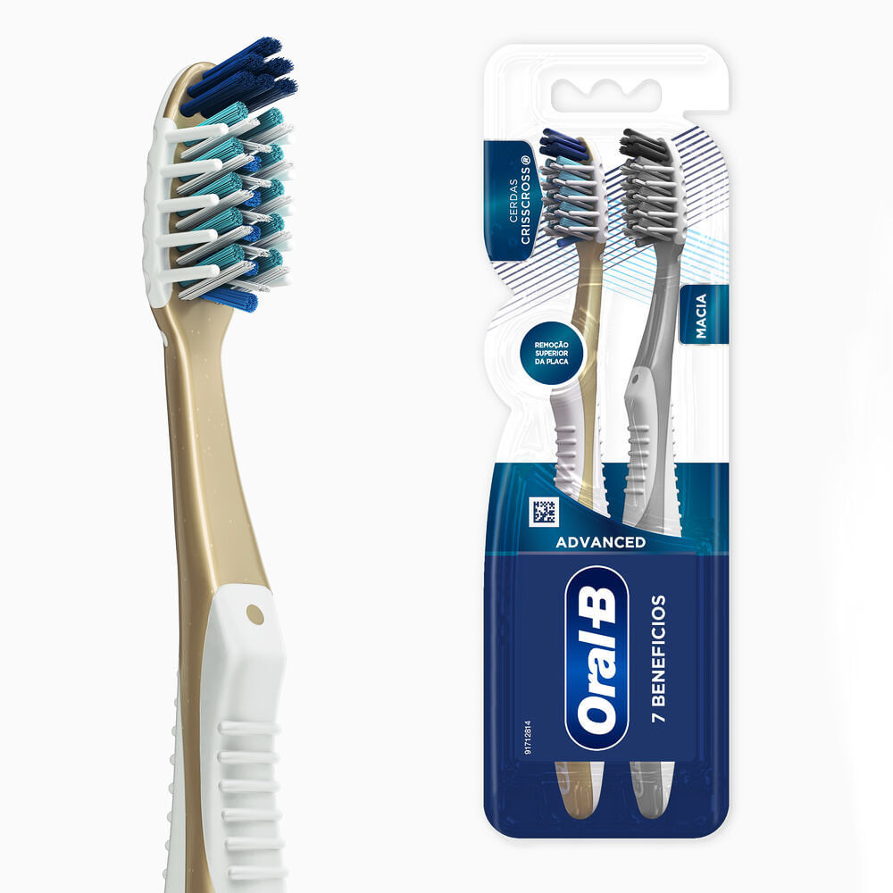 Escova Dental Oral-B Advanced 7 Benefícios Macia 2 Unidades em Oferta na Shopee
