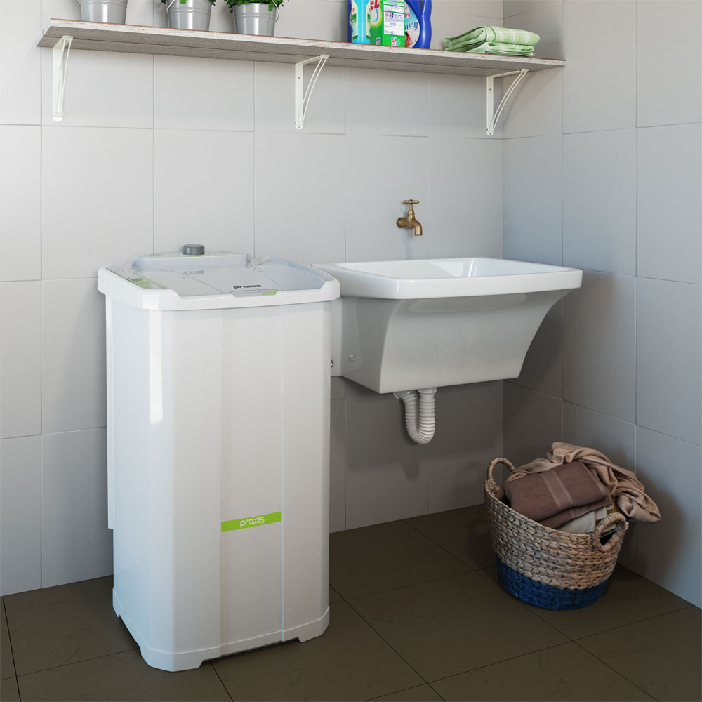 Lavadora de Roupa Semiautomática Tanquinho sem Dreno Inverter 10kg Práxis