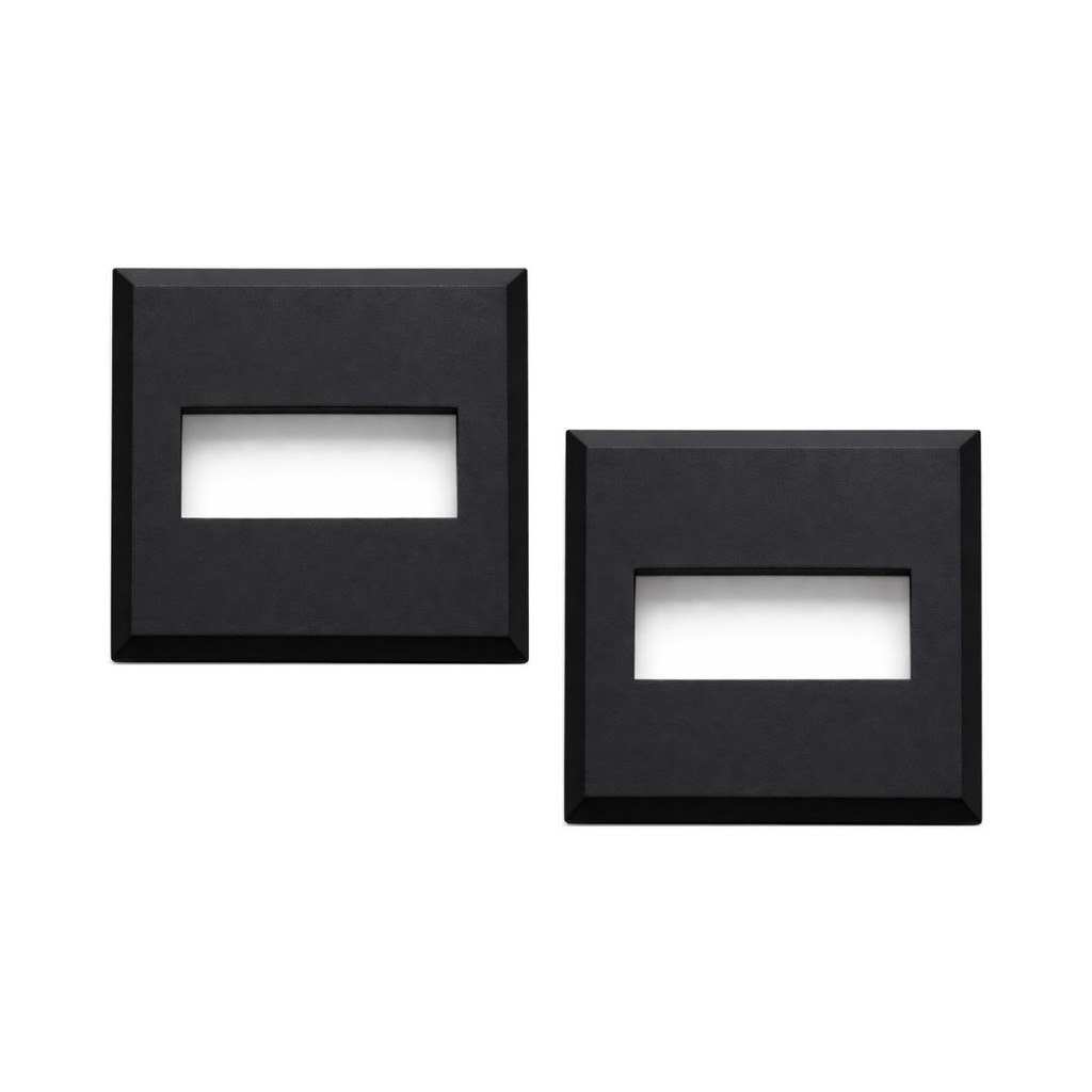 Canopla Nylon Acabamento Tubo Corrimão Guarda Corpo Retangular 50x20mm 2x3/4 Pol Preta KIT 2/UN