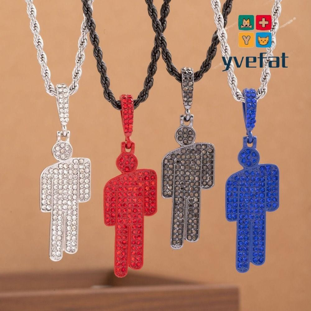 Pingente YVEFAT Little Man , De Colar De Cabeça Torta Strass Moderno De Luxo De Desenho Animado em Oferta na Shopee