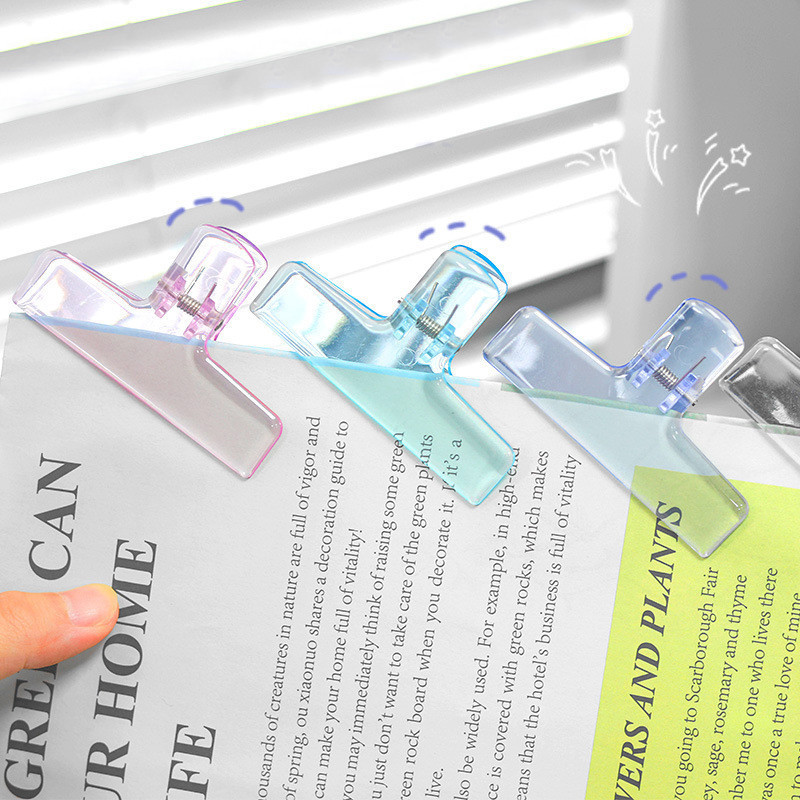 Plastic Clear Clip Transparentes Multicoloridos Para Armazenamento De Material De Escritório E Escolar