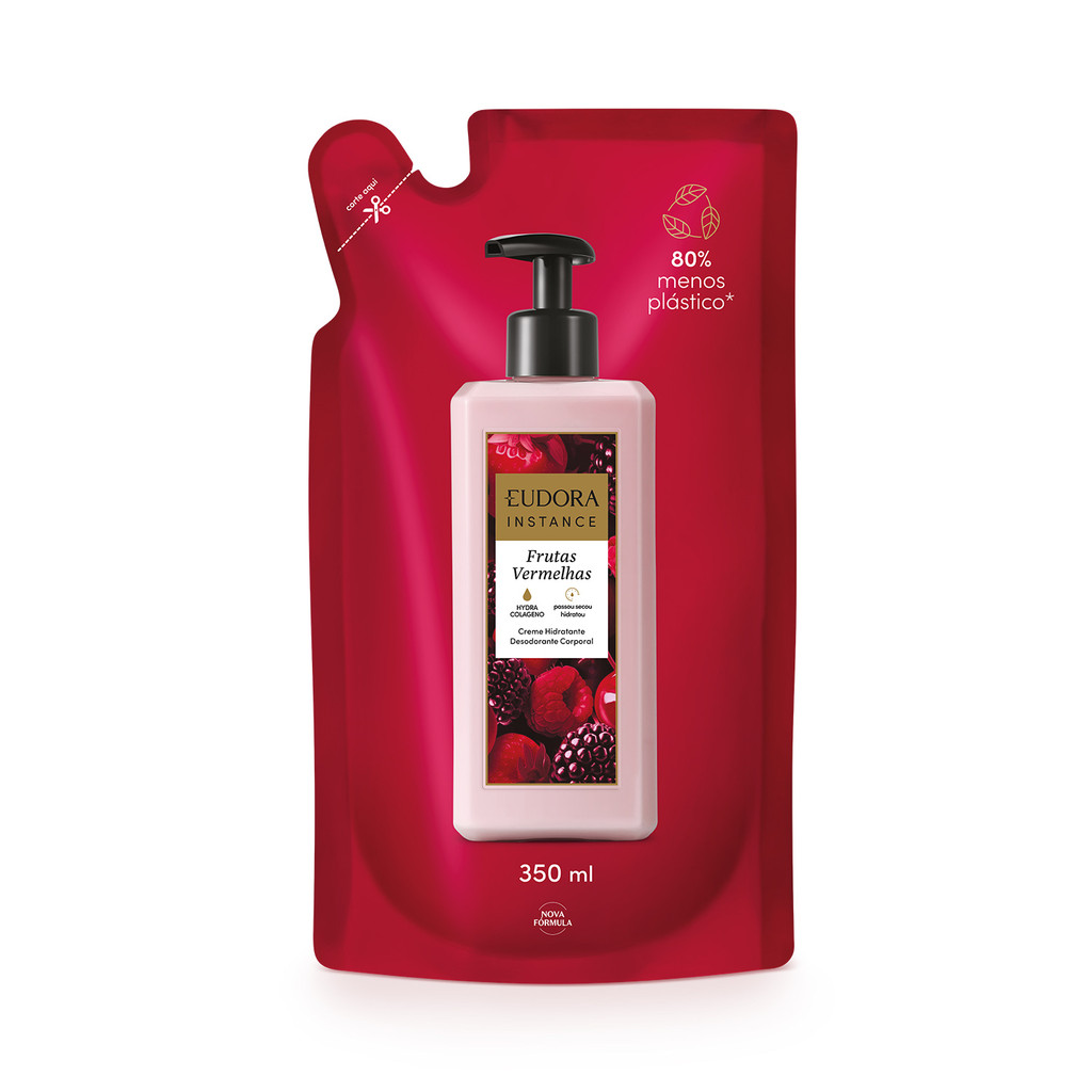 Eudora Instance Refil Creme Hidratante Desodorante Corporal Frutas Vermelhas 350ml