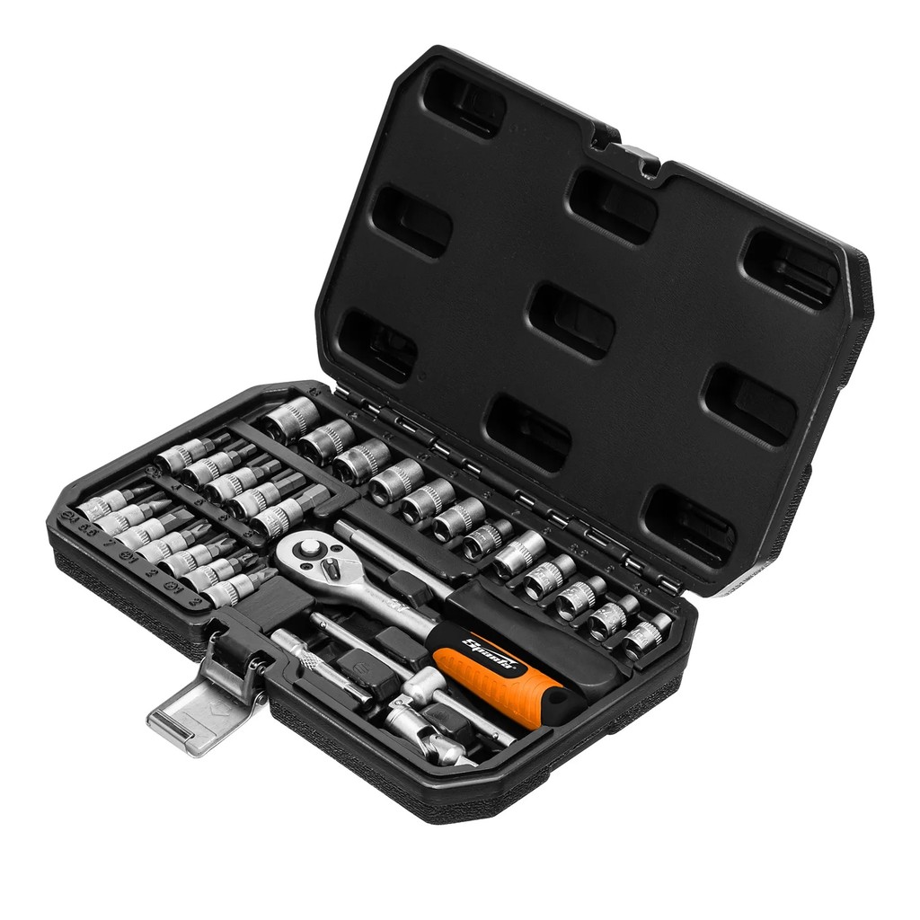 Maleta Ferramentas Aço Crv Cromado Encaixe 1/4" 29 Pç Sparta