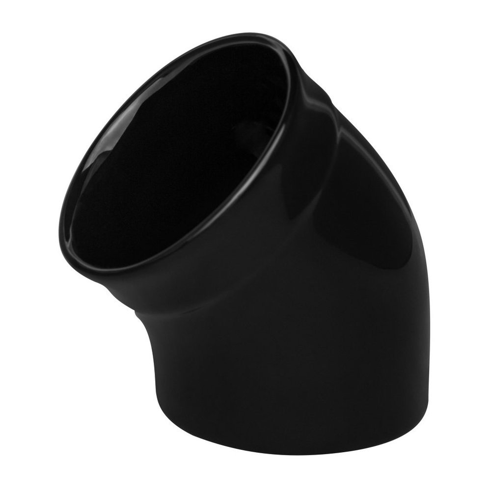 Saleiro De Mesa Médio Bancada Em Porcelana Preto