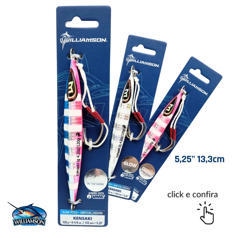 Isca Williamson Slow Jig Kensaki 5,25" 13,3cm - 120g c/ Suporte Hook