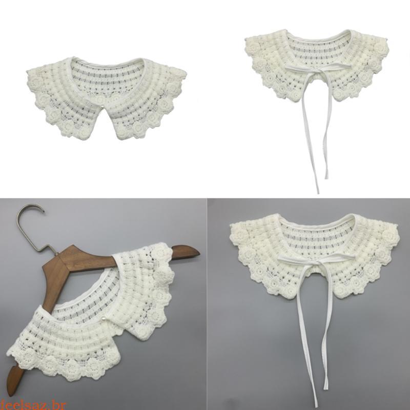 feelsaz Meninas Malha Capelet Colar Amarrar Bowknot Destacável