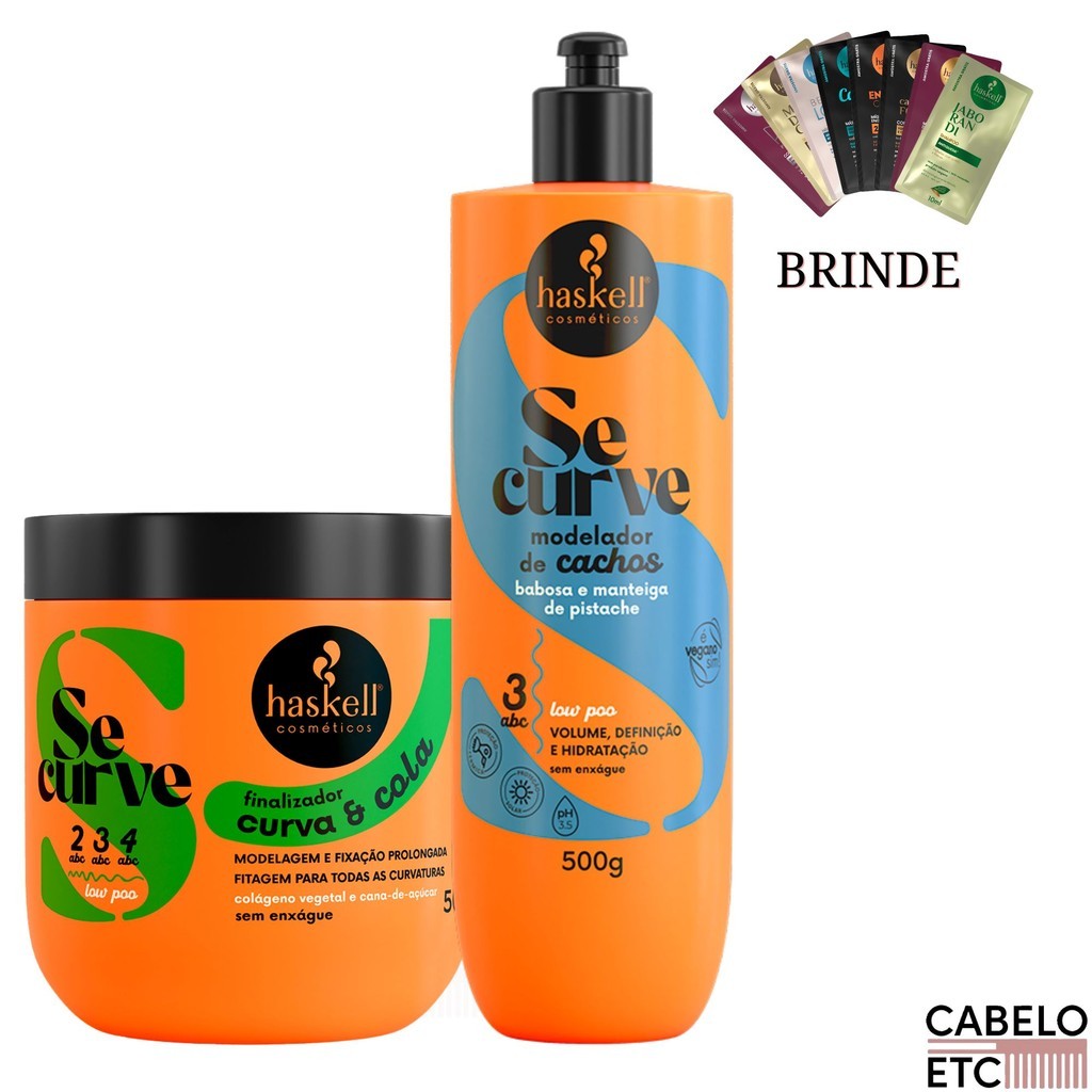 Kit Modelador de Cachos + Curva e Cola Se Curve - 500g - Haskell