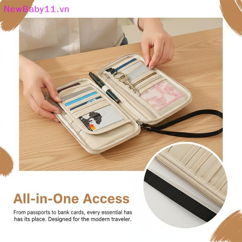 NewBaby Tudo Em Um Organizador De Carteira De Viagem 1 Saco De Documentos Titular Do Cartão Seguro Para Armazenamento Ef