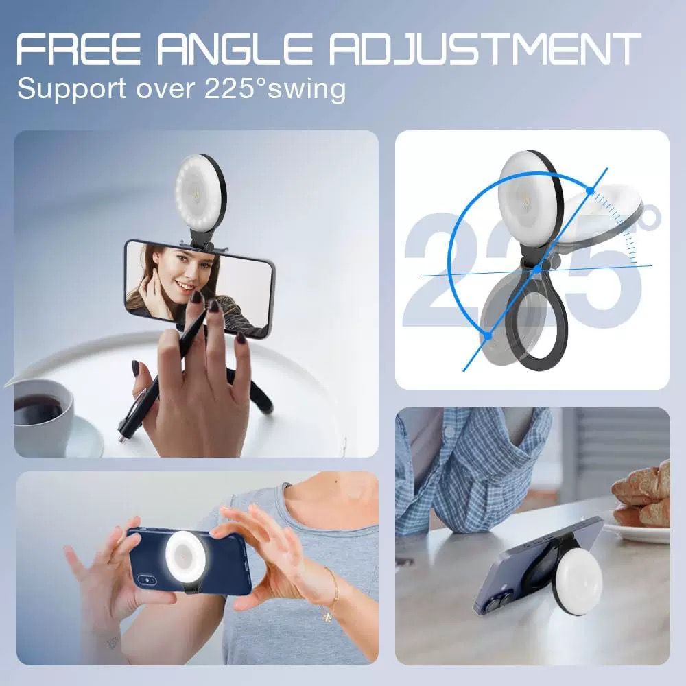 Ring Light Magnético LED 📸 Luz para Selfie Vídeo Maquiagem Recarregável USB