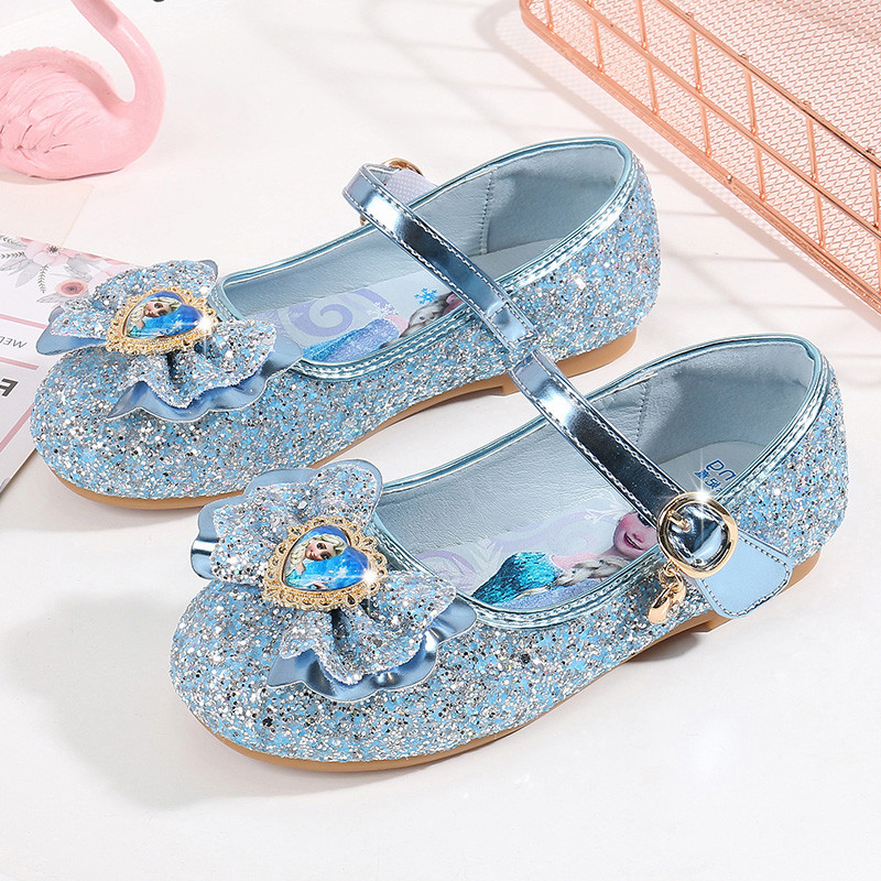 Crianças sapatos meninas princesa sapatos sola macia elsa 2026 novo estilo primavera combinando vestido menina elsa sapa