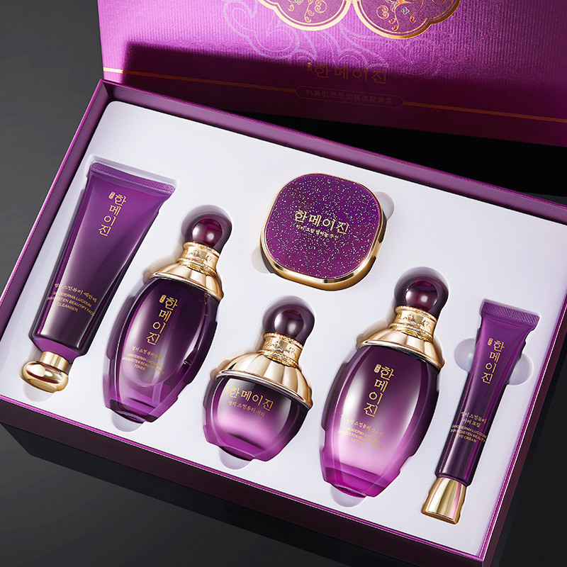 Coreano beleza pele roxo Ganoderma Lucidum hidratante conjunto de beleza hidratante hidratante iluminando o tom da pele 