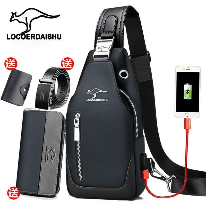 Bolsa de peito masculina bolsa mensageiro versão coreana bolsa de ombro de lona moderna bolsa de peito bolsa de pano Oxf