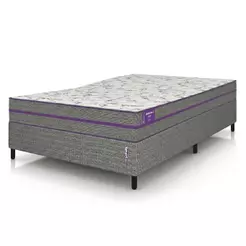 Colchão Casal D33 EXTRA FIRME 138x188X24 Ortovip Ortopédico Cinza e Branco SmartZzz By Plumatex
