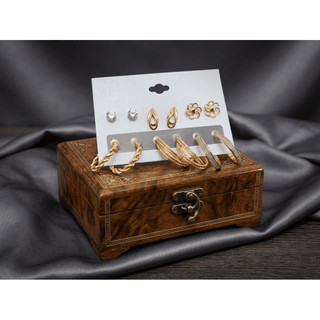 Kit Brincos Femininos Folheados Bijuteria Dourado 6 Pares Sortidos