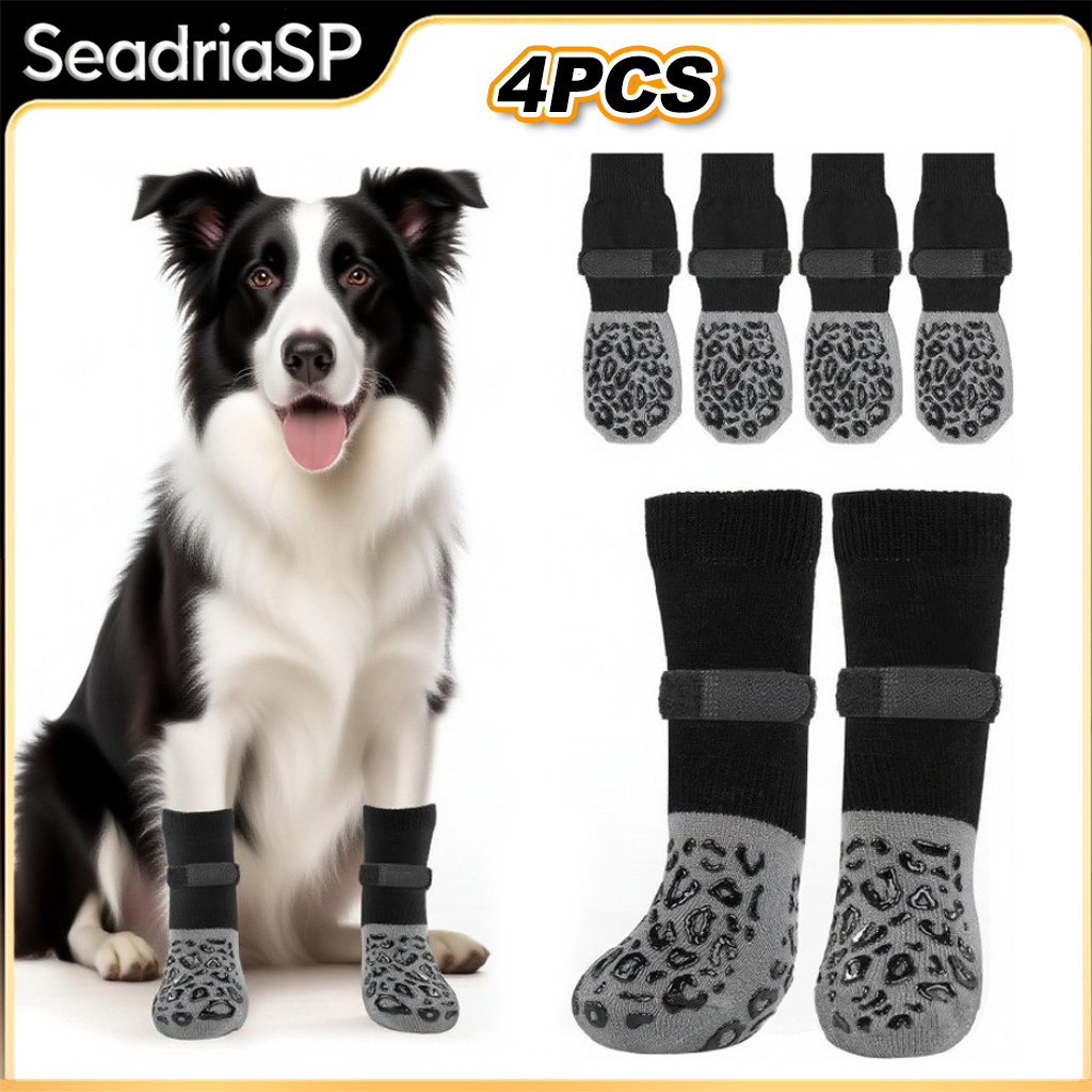 4 Meias Antiderrapantes Para Cachorro Antirrisco Inverno Protetores De Pata
