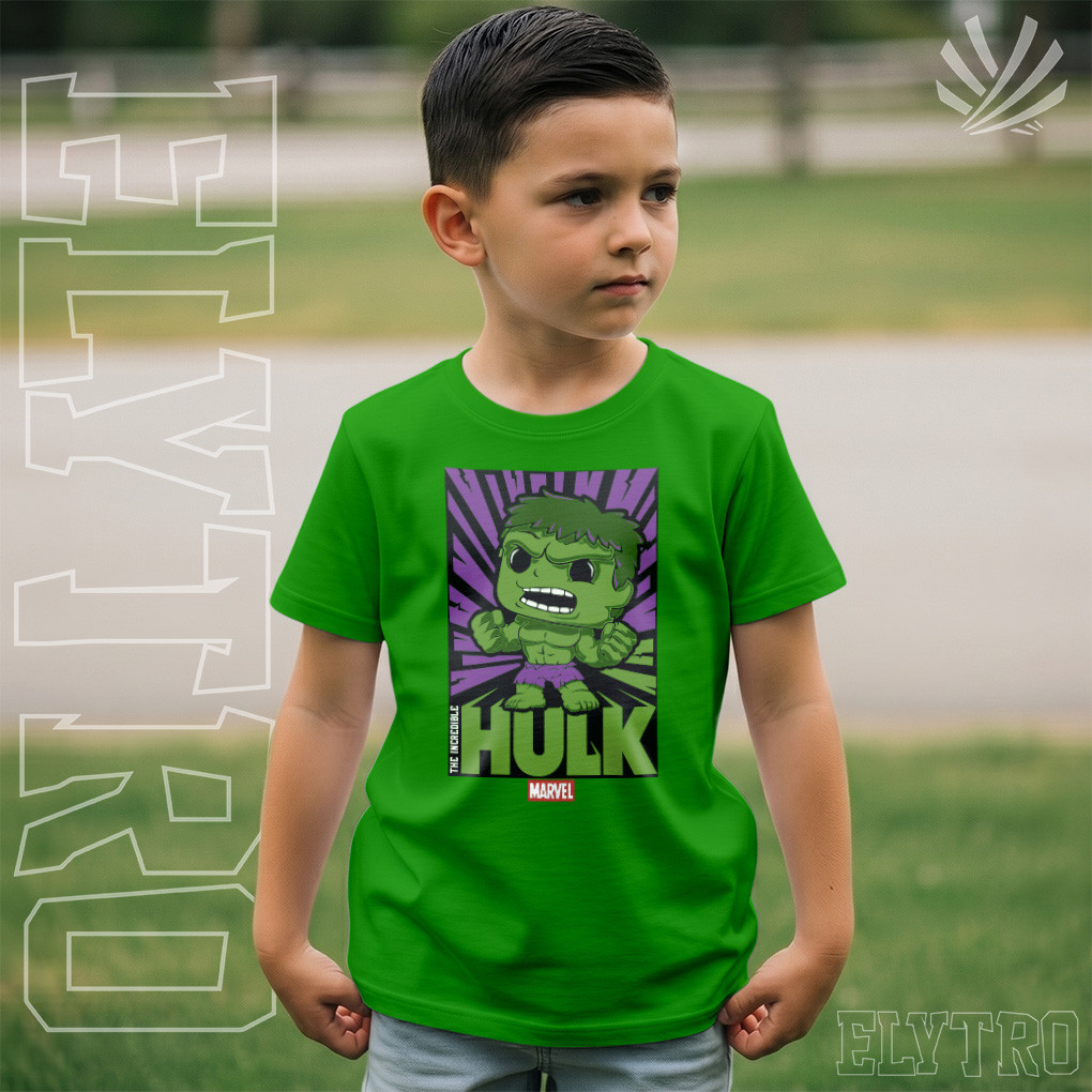 Camiseta Infantil Hulk Personagem Algodão Confortável