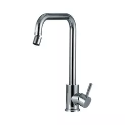 Torneira Para Cozinha Misturador Monocomando Em Aço Inox 304 Potengí Pingoo - Prata