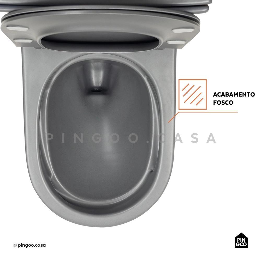 Vaso Sanitário Monobloco Amazonita Pingoo - Cinza