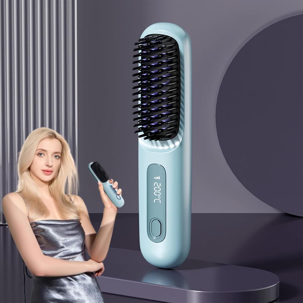 Numoya Go Brush Pro, Escova Alisadora Portátil - Gobrush Pro, Azul