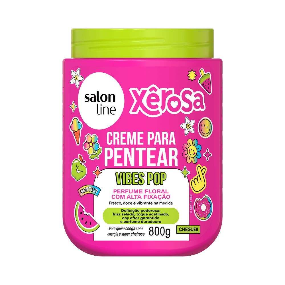 Creme de Pentear Salon Line Xerosa Vibes Pop 800g em Oferta na Shopee