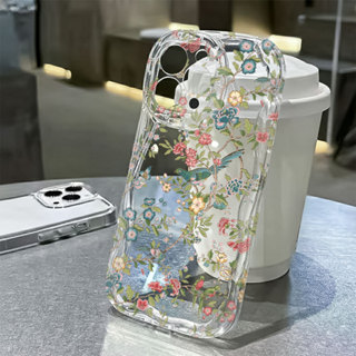 Flor Pássaro Capa Capinha Para iPhone 17 Ar 16 15 14 Plus 13 12 11 Pro Max XR Silicone Transparente em Oferta na Shopee