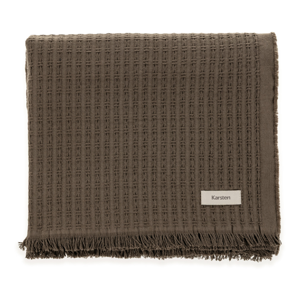 Manta Decorativa Para Sofá Texturizada Com Franja 100% Algodão Atlanta Karsten em Oferta na Shopee