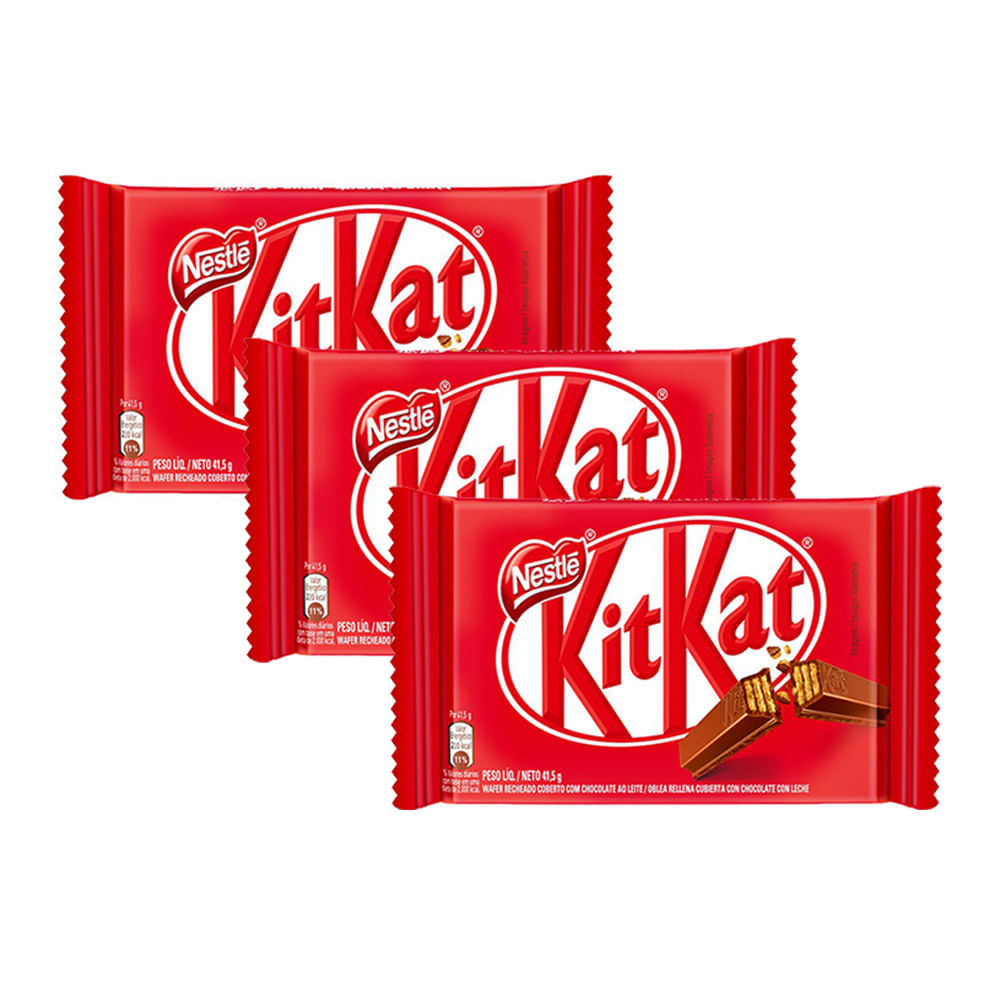 Kit 3 Chocolate Nestlé Kit Kat 41,5g em Oferta na Shopee