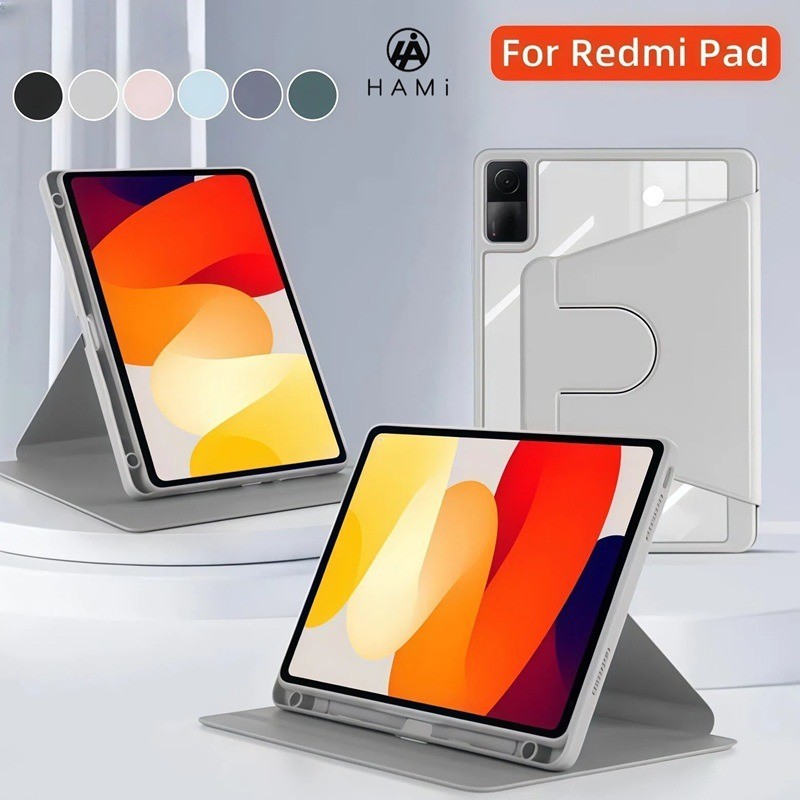 Capa Compatível com giratória de 360° para xiaomi redmi pad 2 e redmi pad se 11"  transparente tablet funda