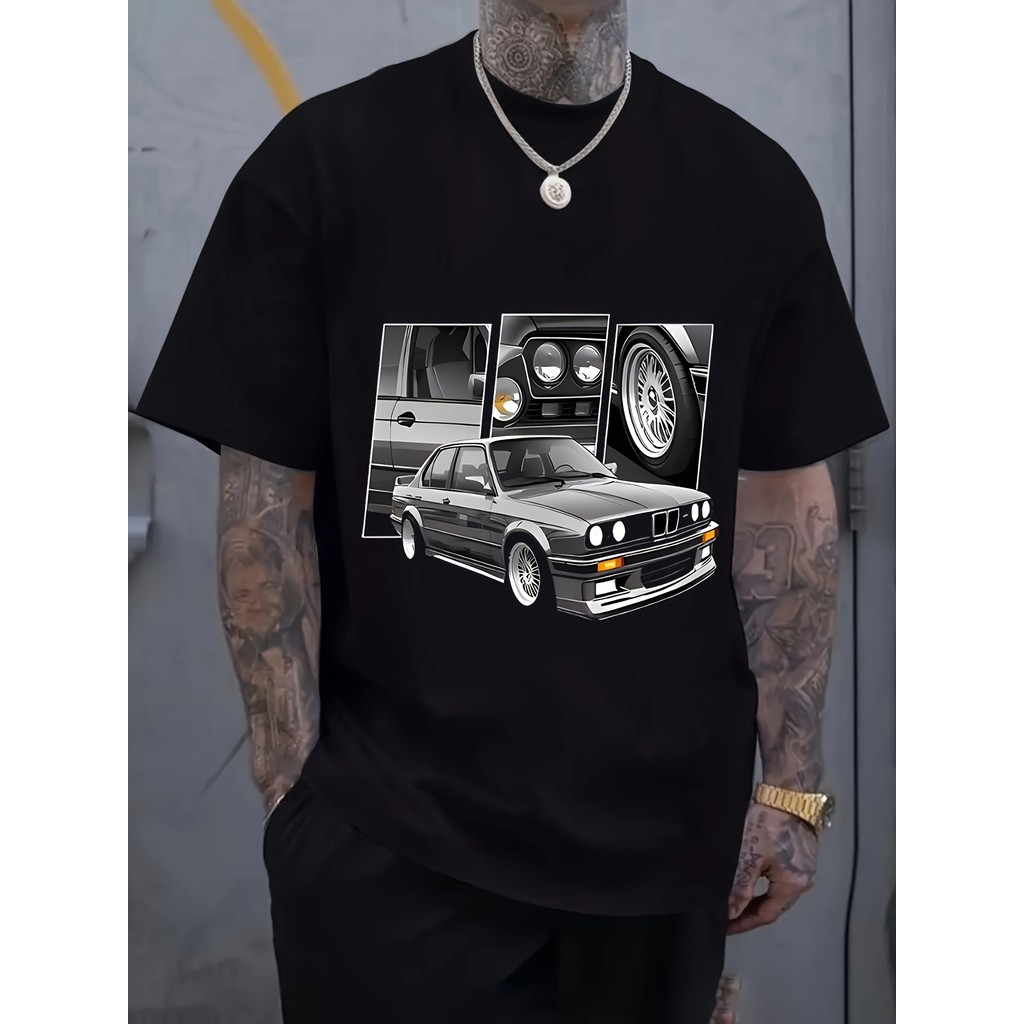 Camiseta Masculina Racing Gráfico Geométrico Esportivo Dinâmica Confortável Moderna Estilosa Verão