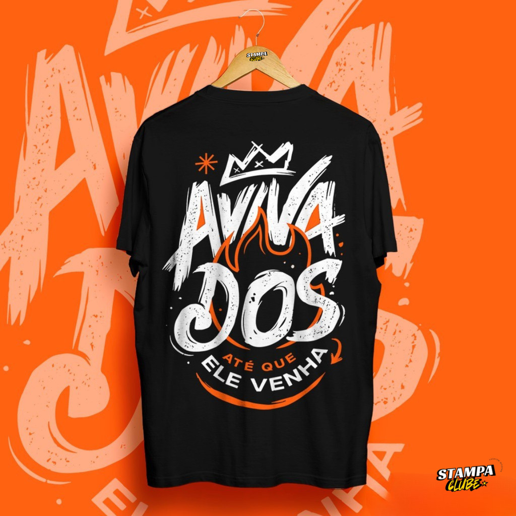 Camiseta Cristã Masculina e Feminina Avivados Até Que Ele Venha Moda Evangélica T-Shirt Camisa 100% Algodão