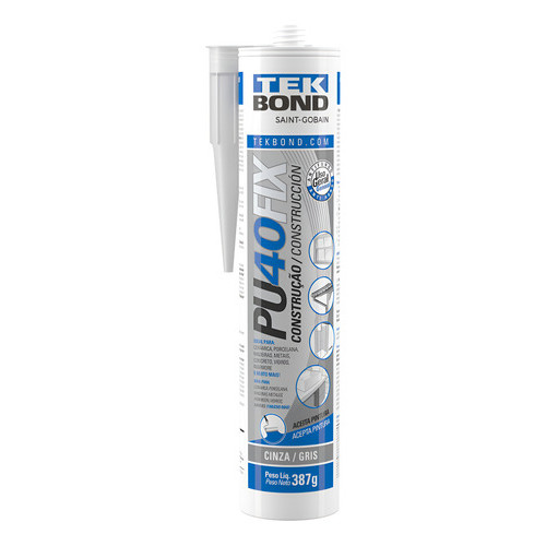 Kit 15 Pu 40 Alta Performance Adesivo Cinza 387g Tek Bond